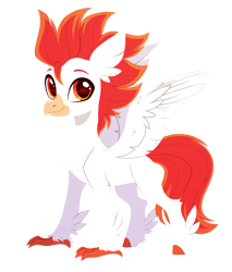 Size: 2420x2835 | Tagged: safe, artist:belka-sempai, oc, oc only, oc:blaze solaris, classical hippogriff, hippogriff, g4, classical hippogriffied, commission, hippogriffied, male, simple background, smiling, solo, species swap, transparent background, ych result