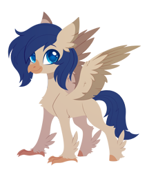 Size: 2420x2835 | Tagged: safe, artist:belka-sempai, oc, oc only, classical hippogriff, hippogriff, g4, classical hippogriffied, commission, hippogriffied, male, simple background, smiling, solo, species swap, transparent background, ych result