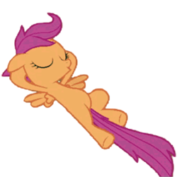 Size: 800x800 | Tagged: safe, edit, edited screencap, editor:dracoawesomeness, screencap, scootaloo, pegasus, g4, sleepless in ponyville, background removed, belly, eyes closed, female, filly, foal, hooves behind head, low quality, lowres, lying down, not a vector, prone, round belly, simple background, solo, transparent background