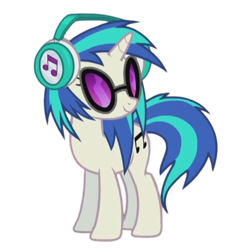 Size: 800x800 | Tagged: safe, edit, edited screencap, editor:dracoawesomeness, screencap, dj pon-3, vinyl scratch, unicorn, g4, background removed, female, glasses, headphones, horn, not a vector, solo