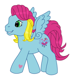 Size: 1868x2048 | Tagged: safe, artist:lizzmcclin, thistle whistle, pegasus, pony, g3, cute, female, grin, hoof heart, mare, simple background, smiling, solo, thistlebetes, transparent background, underhoof, vector