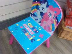 Size: 4160x3120 | Tagged: safe, artist:humanmuck, pinkie pie, rarity, g4, chair, duo, duo female, female, irl, photo