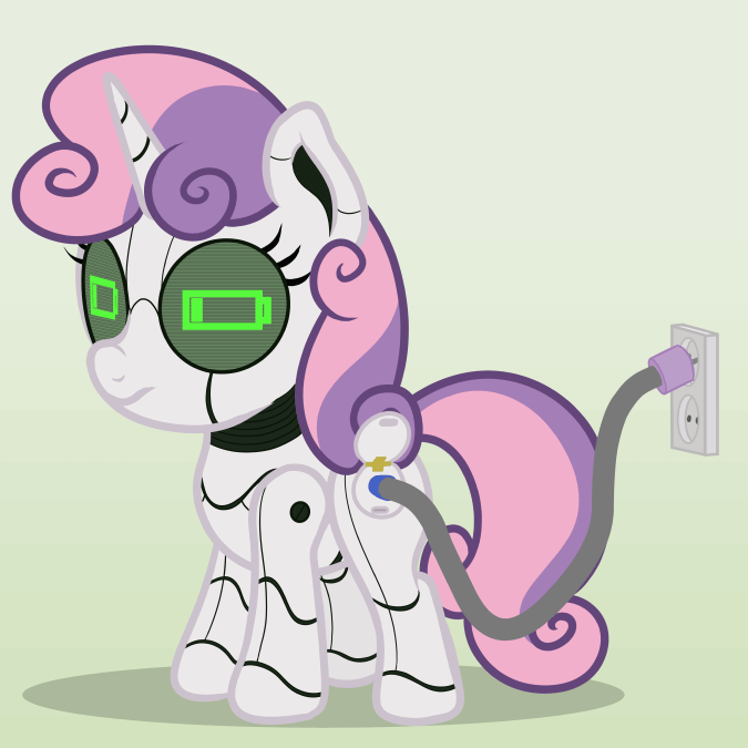 #3392811 - safe, artist:nitei, sweetie belle, pony, robot, robot pony ...