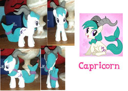 Size: 964x683 | Tagged: safe, artist:hope-loneheart, capricorn (g4), earth pony, pony, g4, capricorn, customized toy, fake horns, female, figure, irl, mare, photo, ponyscopes, toy