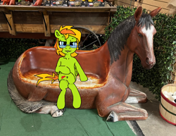 Size: 2048x1578 | Tagged: safe, artist:mileslancer, oc, oc only, oc:fausty florid, pegasus, pony, female, looking at you, mare, ms paint, sitting, solo