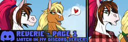Size: 1520x500 | Tagged: safe, artist:sunny way, oc, oc:sunny way, horse, anthro, comic:reverie, equis universe, chubby, comic, comic page, cute, digital art, exclusive, female, male, mare, smiling, stallion, vectarion