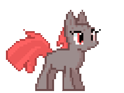 Size: 256x192 | Tagged: artist needed, safe, oc, oc only, oc:zippers, earth pony, pony, animated, bald, cute, female, gif, mare, pixel art, red eyes, solo, sprite, stomping, text