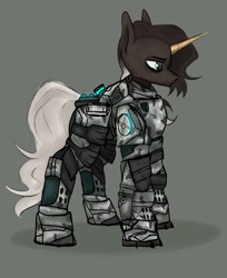 Size: 1765x2160 | Tagged: safe, artist:ashel_aras, oc, oc only, pony, unicorn, fallout equestria, armor, fallout, horn, oc unicorn, sketch, solo, unicorn oc