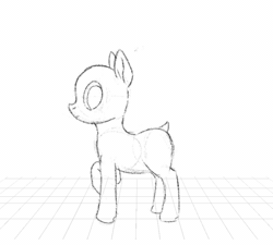 Size: 560x504 | Tagged: safe, artist:anonymous, earth pony, pony, g4, /bale/, animated, female, grayscale, lineart, mare, monochrome, pony base, solo, spinning