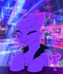 Size: 3500x4084 | Tagged: safe, artist:stesha, pony, alcohol, cocktail, commission, drink, nightclub, sketch, solo, ych sketch, your character here