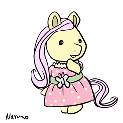 Size: 1280x1280 | Tagged: safe, artist:wrath-marionphauna, fluttershy, g4, clothes, crossover, dress, sylvanian families