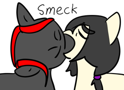 Size: 851x617 | Tagged: safe, oc, oc only, oc:floor bored, oc:zippers, earth pony, pony, bald, cute, duo, eyes closed, kissing, making out, shipping, simple background, text, white background