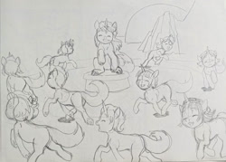 Size: 1056x757 | Tagged: safe, pony, unicorn, g5, spoiler:g5, dancing, fanart, horn, sketch