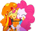 Size: 2843x2520 | Tagged: safe, edit, edited screencap, editor:mrtoonlover83, screencap, pinkie pie, sunset shimmer, human, equestria girls, g4, background removed, duo, duo female, female, not a vector, simple background, transparent background