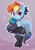 Size: 2394x3446 | Tagged: safe, artist:pabbley, rainbow dash, pegasus, pony, g4, bipedal, blushing, bow, clothes, cute, dashabetes, dress, female, hair bow, heart, high res, hoof heart, looking at you, mare, partially open wings, rainbow dash always dresses in style, red eyes, socks, solo, thigh highs, underhoof, wings, wrong eye color