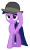 Size: 1499x2510 | Tagged: safe, artist:kas92, twilight sparkle, unicorn, g4, mmmystery on the friendship express, my little pony: friendship is magic, bowler hat, female, hat, horn, simple background, solo, transparent background, unicorn twilight, watson