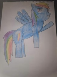 Size: 1500x2000 | Tagged: safe, artist:alan-the-animeartist, rainbow dash, pegasus, g4, female, solo, traditional art