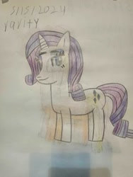 Size: 1500x2000 | Tagged: safe, artist:alan-the-animeartist, rarity, unicorn, g4, female, horn, solo, traditional art