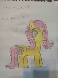 Size: 1500x2000 | Tagged: safe, artist:alan-the-animeartist, fluttershy, pegasus, g4, female, solo, traditional art