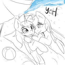 Size: 2048x2048 | Tagged: safe, oc, earth pony, pegasus, pony, unicorn, commission, couple, heart, horn, love, summer