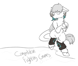 Size: 1400x1200 | Tagged: safe, oc, oc only, oc:cardia, pegasus, pony, alternative colors, bipedal, clothes, crying, dyed mane, female, leg warmers, leonine tail, mare, newbie artist training grounds, ponysona, standing, standing on one leg, tail, white