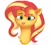 Size: 3406x3066 | Tagged: safe, artist:bluishdraft, sunset shimmer, pony, unicorn, g4, :p, bust, cheek fluff, cute, female, high res, horn, mare, neck fluff, portrait, shimmerbetes, silly, silly face, silly pony, simple background, small horn, solo, tongue out, white background