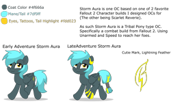 Size: 10000x5946 | Tagged: safe, artist:jhayarr23, oc, oc:storm aura, pegasus, fallout equestria, commissioner:solar aura, fallout, pegasus oc, reference sheet, simple background, tattoo, transparent background