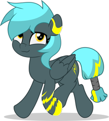 Size: 4478x5000 | Tagged: safe, artist:jhayarr23, oc, oc only, oc:storm aura, pegasus, fallout equestria, commission, commissioner:solar aura, fallout, fallout equestria oc, female, mare, pegasus oc, simple background, solo, tattoo, transparent background