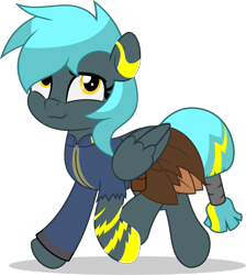 Size: 4478x5000 | Tagged: safe, artist:jhayarr23, oc, oc:storm aura, pegasus, fallout equestria, commission, commissioner:solar aura, fallout, female, mare, outfit, pegasus oc, simple background, tattoo, transparent background