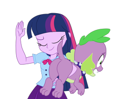 Size: 2348x1841 | Tagged: safe, artist:gmaplay, spike, twilight sparkle, dog, equestria girls, g4, butt, dragonbutt, duo, duo male and female, female, male, punishment, spanked, spanking, spike the dog, spikebutt, tail, the ass was fat