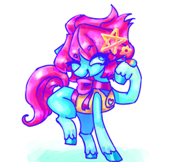 Size: 2995x2800 | Tagged: safe, artist:mannybcadavera, oc, oc only, oc:eva marshall, earth pony, pony, art trade, clothes, ear piercing, earring, eyebrows, eyebrows visible through hair, female, grin, high res, jewelry, mare, one eye closed, piercing, ribbon, simple background, smiling, solo, standing on two hooves, unshorn fetlocks, vest, white background