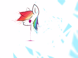 Size: 4000x3000 | Tagged: safe, artist:aitureria, rainbow dash, pegasus, pony, g4, 2015, abstract, broken, crying, female, mare, one eye closed, shattered, solo
