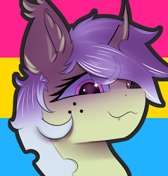 Size: 3829x4000 | Tagged: safe, artist:skylarty, oc, oc:nighty morphy, advertisement, commission, icon, pansexual pride flag, pride, pride flag, ych example, your character here