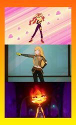 Size: 2000x3300 | Tagged: safe, sunset shimmer, elemental, equestria girls, g4, backstage pass, badass, badass adorable, cute, ember lumen, female, females only, fire, midriff, pixar, rwby, yang xiao long