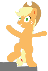 Size: 1703x2533 | Tagged: safe, artist:wissle, applejack, earth pony, pony, g4, atg 2024, bipedal, female, happy, looking at you, mare, newbie artist training grounds, simple background, solo, transparent background, walking