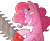 Size: 1280x1042 | Tagged: safe, artist:aphrogaia, pinkie pie, earth pony, pony, cupcakes hd, fanfic:cupcakes, g4, chainsaw, evil smile, female, grin, insanity, mare, pinkamena diane pie, simple background, smiling, solo, sticker, transparent background