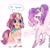 Size: 2048x1947 | Tagged: safe, artist:petaltwinkle, pipp petals, sunny starscout, earth pony, pegasus, pony, g5, alternate hairstyle, alternate universe, big eyes, blue eyes, blue text, blushing, braid, chest fluff, coat markings, colored eartips, colored hooves, dialogue, duo, duo female, ear blush, eyebrows, eyebrows visible through hair, eyelashes, eyes closed, female, gold hooves, gold jewelry, gradient mane, hooves, jewelry, leg fluff, looking at someone, mane stripe sunny, mare, multicolored hair, multicolored mane, multicolored tail, neck ribbon, no pupils, orange coat, pale color, pink coat, pink text, pipp is tall, ponytail, purple hooves, rainbow hair, rainbow tail, red mane, red tail, shiny eyes, shiny hooves, shiny mane, shiny tail, signature, simple background, smiling, smiling at someone, socks (coat markings), sparkly eartips, sparkly legs, sparkly mane, speech bubble, spread wings, standing, sunny is short, tail, talking, teal eyes, text, thin legs, tiara, tied mane, two toned mane, unshorn fetlocks, white background, wings