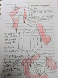 Size: 1536x2048 | Tagged: safe, artist:honkinghighblood, princess celestia, alicorn, pony, g4, crying, female, jewelry, lined paper, mare, solo, sweat, text, tiara, traditional art, young celestia