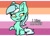 Size: 2589x1866 | Tagged: safe, artist:lbrcloud, lyra heartstrings, pony, unicorn, g4, boykisser, chibi, colored pupils, commission, dreamworks face, female, flag background, grin, horn, lesbian, lesbian pride flag, missing cutie mark, pride, pride flag, raised hoof, sitting, smiling, ych example, your character here