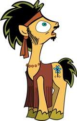 Size: 1024x1596 | Tagged: safe, artist:andypriceart, artist:brunursus, flax seed, earth pony, pony, hippie, male, open mouth, simple background, stallion, transparent background, vector