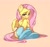 Size: 2048x1918 | Tagged: safe, artist:minekoo2, fluttershy, pegasus, pony, g4, bedroom eyes, clothes, cute, female, gradient background, high res, lidded eyes, looking at you, mare, shyabetes, sitting, socks, solo