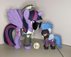 Size: 2839x2298 | Tagged: safe, artist:sanadaookmai, commander easy glider, nightshade, twilight sparkle, alicorn, pony, g4, clothes, coin, costume, irl, photo, shadowbolts uniform, toy, twilight sparkle (alicorn)