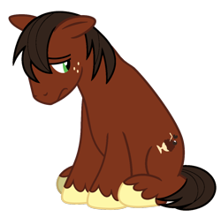 Size: 1040x1024 | Tagged: safe, artist:estories, edit, vector edit, cocoa nibs, earth pony, pony, background pony, male, not big macintosh, recolor, sad, simple background, solo, stallion, transparent background, unshorn fetlocks, vector