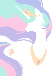 Size: 1000x1334 | Tagged: safe, artist:叶荫, princess celestia, pony, g4, simple background, white background