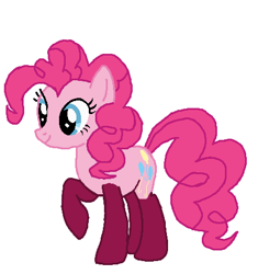 Size: 436x464 | Tagged: safe, artist:qjosh, pinkie pie, earth pony, pony, g4, female, mare, simple background, solo, transformation, transformation sequence, white background