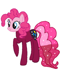 Size: 516x563 | Tagged: safe, artist:qjosh, pinkie pie, earth pony, pony, g4, female, mare, nightmare pinkie, nightmarified, simple background, solo, transformation, transformation sequence, white background