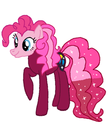 Size: 502x560 | Tagged: safe, artist:qjosh, pinkie pie, pony, g4, female, mare, nightmare pinkie, nightmarified, simple background, white background