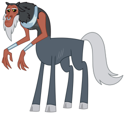 Size: 3439x3140 | Tagged: safe, artist:mlgtrap, lord tirek, centaur, taur, g4, antagonist, concave belly, male, piercing, ribs, simple background, skinny, solo, thin, transparent background, vector, weak