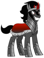 Size: 2844x3730 | Tagged: safe, artist:mlgtrap, king sombra, pony, umbrum, unicorn, g4, the beginning of the end, antagonist, armor, cape, clothes, evil smile, horn, simple background, smiling, solo, vector