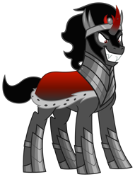 Size: 2844x3730 | Tagged: safe, artist:mlgtrap, king sombra, pony, unicorn, g4, the beginning of the end, antagonist, armor, cape, clothes, evil smile, horn, male, simple background, smiling, solo, stallion, transparent background, vector